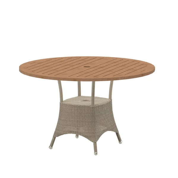 Cane-line Table à manger Lansing Ø120 cm Teak-weave taupe