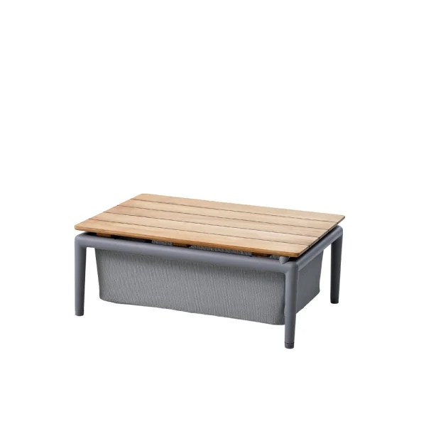 Cane-line Table basse Conic avec rangement Light grey, teak