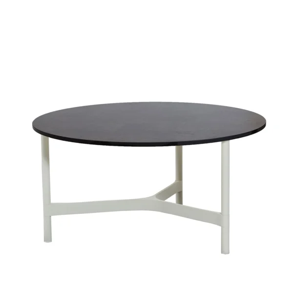 Cane-line Table basse Twist large Ø90 cm Dark grey-white