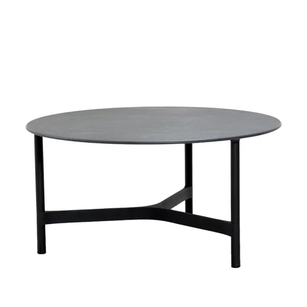 Cane-line Table basse Twist large Ø90 cm Fossil black-lava grey