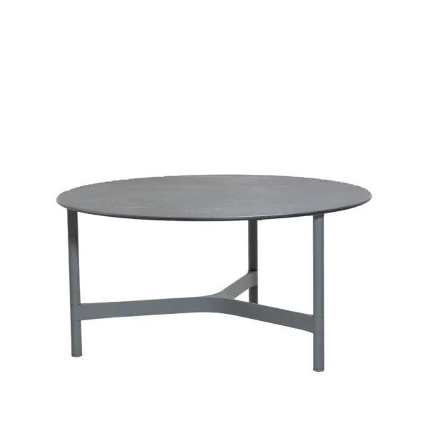 Cane-line Table basse Twist large Ø90 cm Fossil black-light grey