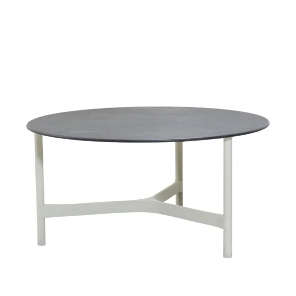 Cane-line Table basse Twist large Ø90 cm Fossil black-white