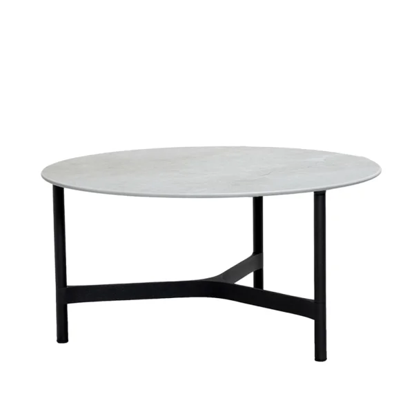 Cane-line Table basse Twist large Ø90 cm Fossil grey-lava grey