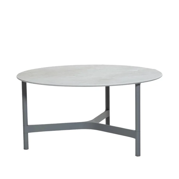 Cane-line Table basse Twist large Ø90 cm Fossil grey-light grey