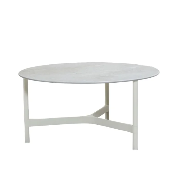 Cane-line Table basse Twist large Ø90 cm Fossil grey-white