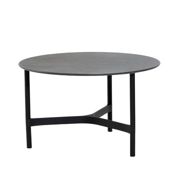 Cane-line Table basse Twist medium Ø70 cm Fossil black-lava grey