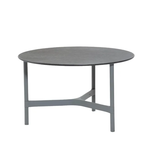 Cane-line Table basse Twist medium Ø70 cm Fossil black-light grey