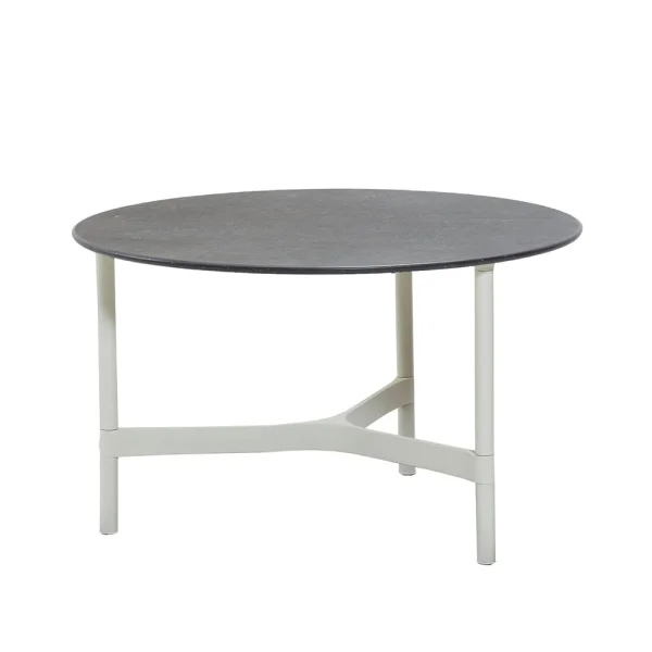 Cane-line Table basse Twist medium Ø70 cm Fossil black-white