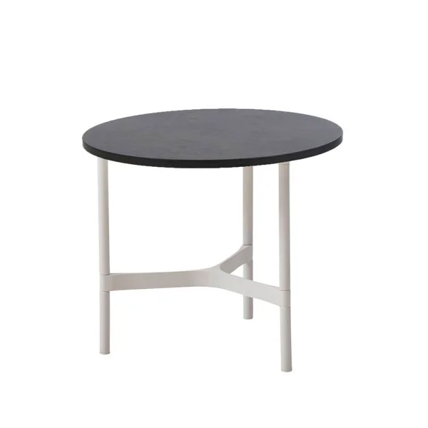Cane-line Table basse Twist small Ø45 cm Dark grey-white