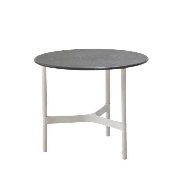 Cane-line Table basse Twist small Ø45 cm Fossil grey-white