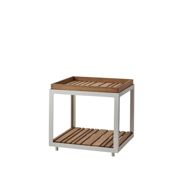 Cane-line Table d'appoint Level Teck, support blanc