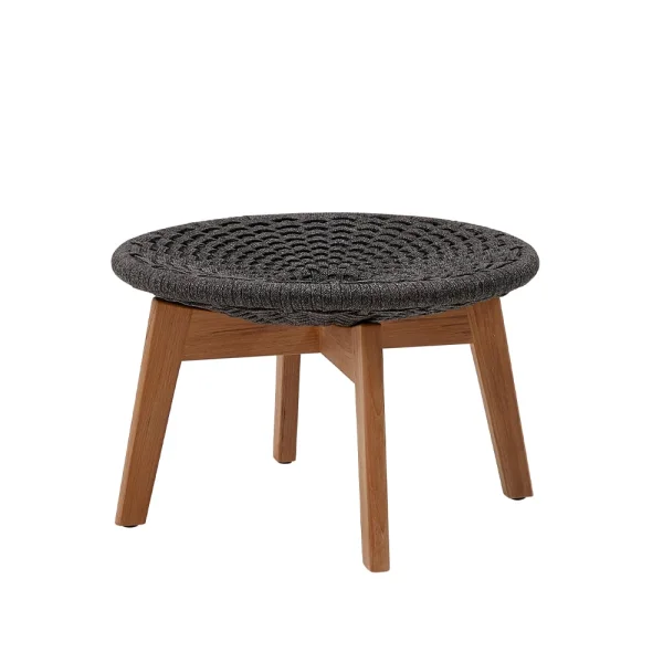 Cane-line Tabouret Peacock Dark grey, rope, pieds en teck