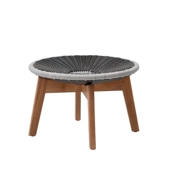 Cane-line Tabouret Peacock Grey/light grey, weave, pieds en teck