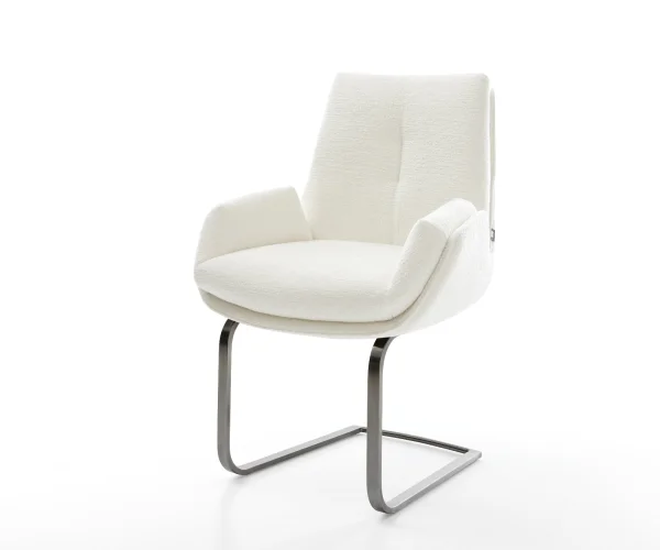 Cantilever Clea-Flex bouclé doux beige pied cantilever plat grafiete