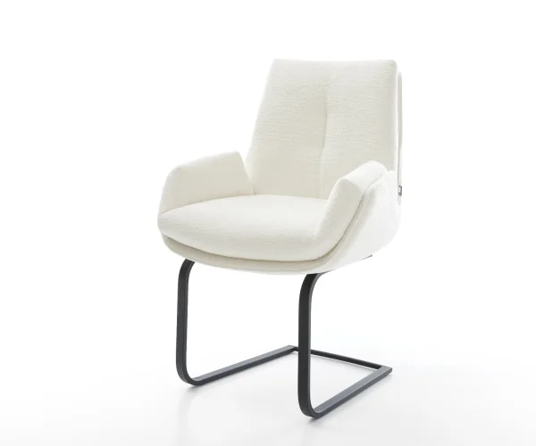 Cantilever Clea-Flex bouclé doux beige pied cantilever plat noir