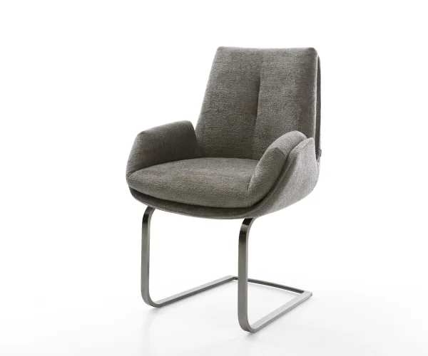 Cantilever Clea-Flex bouclé doux couleur boue pied cantilever plat grafiete