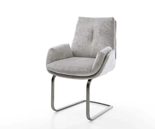 Cantilever Clea-Flex chenille gris argenté pied cantilever plat grafiete