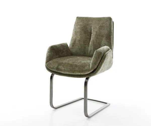 Cantilever Clea-Flex chenille olive pied cantilever plat grafiete
