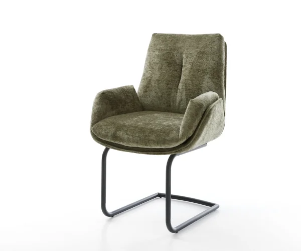 Cantilever Clea-Flex chenille olive pied cantilever rond noir