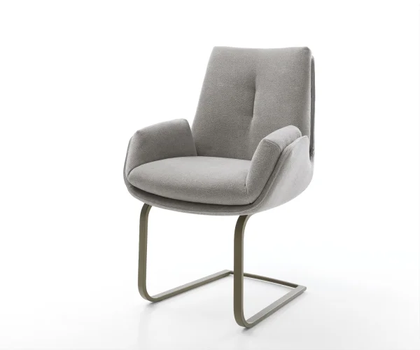 Cantilever Clea-Flex tissu structuré doux gris pied cantilever plat aspect titane