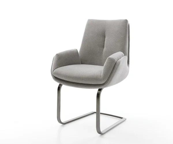 Cantilever Clea-Flex tissu structuré doux gris pied cantilever plat grafiete