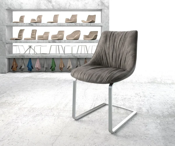 Cantilever Elda-Flex anthracite vintage cantilever plat acier inoxydable