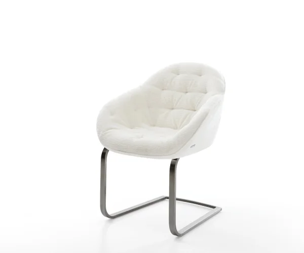 Cantilever Gaio-Flex bouclé doux beige pied cantilever plat grafiete