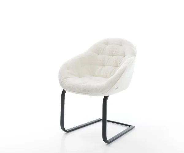 Cantilever Gaio-Flex bouclé doux beige pied cantilever plat noir