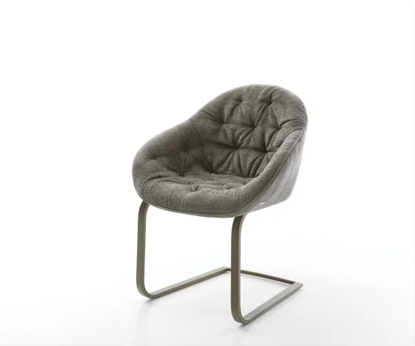 Cantilever Gaio-Flex bouclé doux couleur boue pied cantilever plat aspect titane