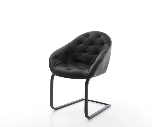 Cantilever Gaio-Flex cuir de vache noir pied cantilever plat noir