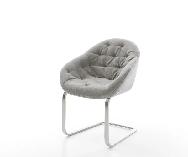 Cantilever Gaio-Flex tissu structuré doux gris pied cantilever plat acier inoxydable