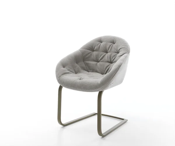 Cantilever Gaio-Flex tissu structuré doux gris pied cantilever plat aspect titane