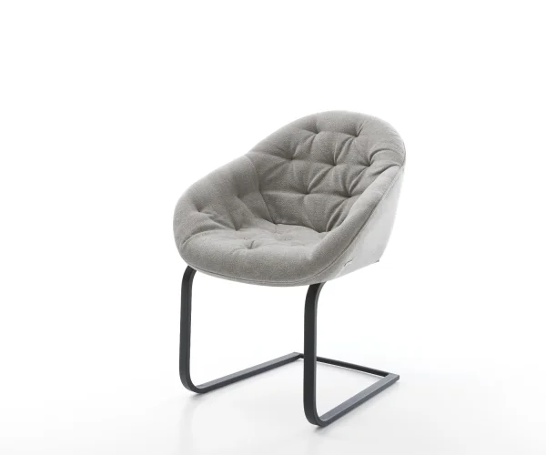 Cantilever Gaio-Flex tissu structuré doux gris pied cantilever plat noir