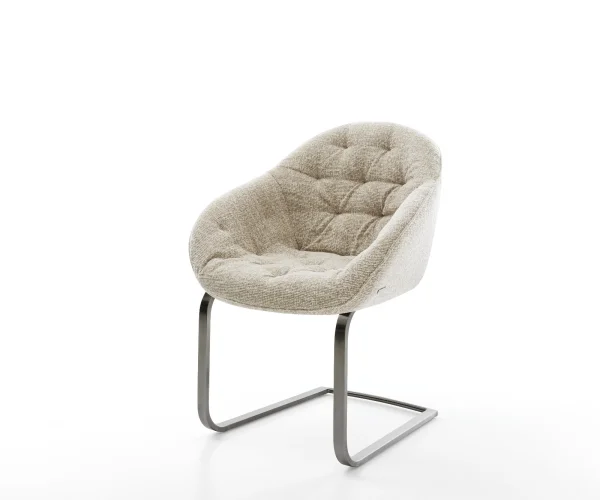 Cantilever Gaio-Flex tissu tissé doux beige pied cantilever plat grafiete