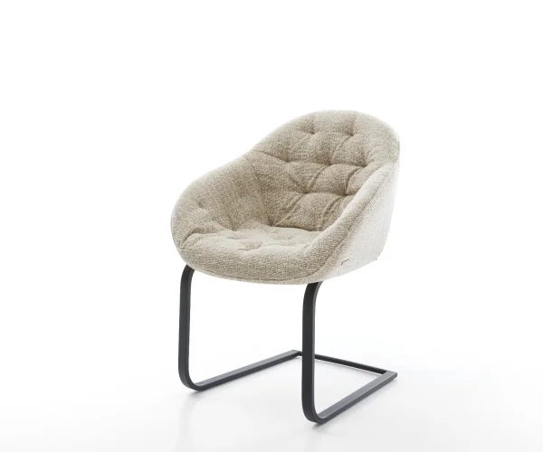 Cantilever Gaio-Flex tissu tissé doux beige pied cantilever plat noir