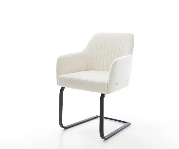 Cantilever Greg-Flex bouclé doux beige pied cantilever plat noir resorts ensachés