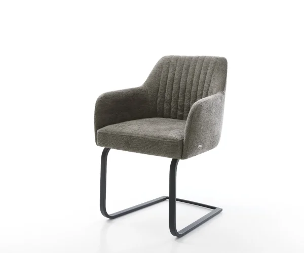 Cantilever Greg-Flex bouclé doux couleur boue pied cantilever plat noir resorts ensachés