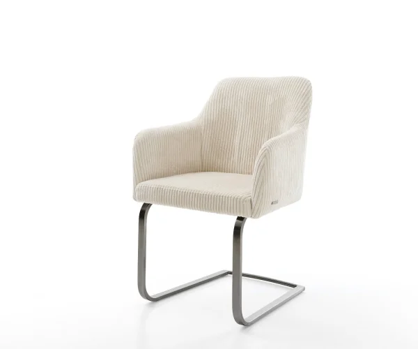 Cantilever Greg-Flex côtelé beige pied cantilever plat grafiete ressorts ensachés