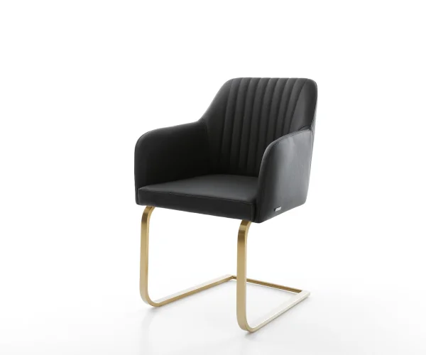 Cantilever Greg-Flex cuir véritable noir cantilever plat or