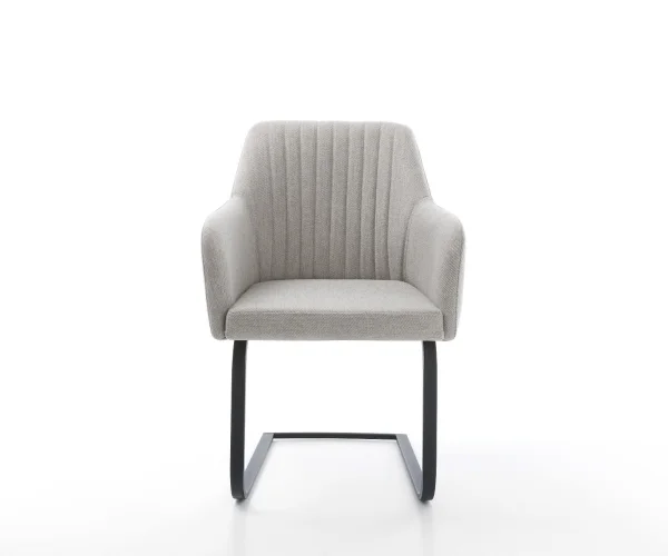 Cantilever Greg-Flex rayures gris clair pied cantilever plat noir