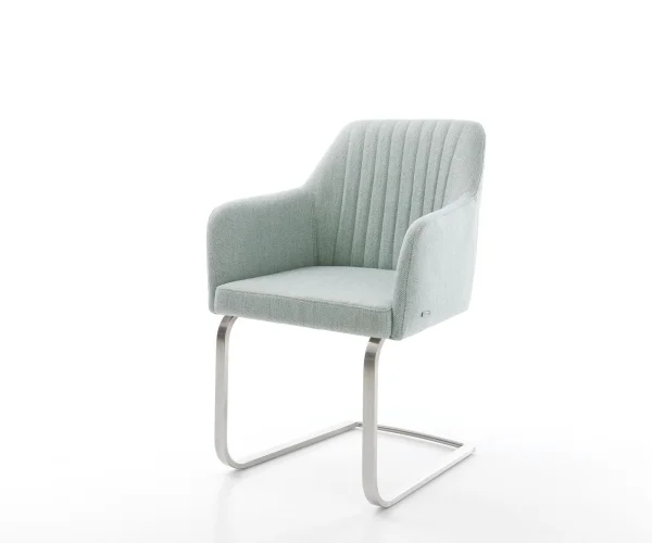 Cantilever Greg-Flex rayures Vert menthe pied cantilever plat acier inoxydable brossé ressorts ensachés