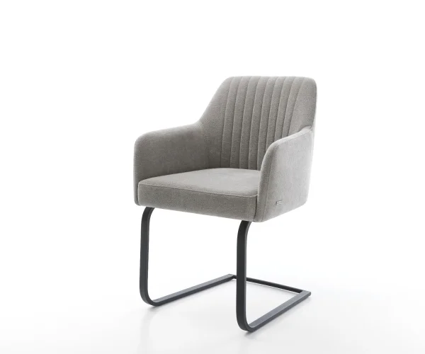 Cantilever Greg-Flex tissu structuré doux gris pied cantilever plat noir resorts ensachés