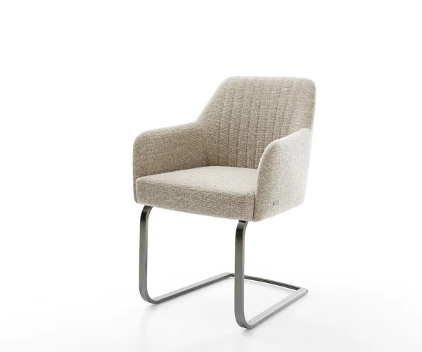 Cantilever Greg-Flex tissu tissé doux beige pied cantilever plat grafiete resorts ensachés