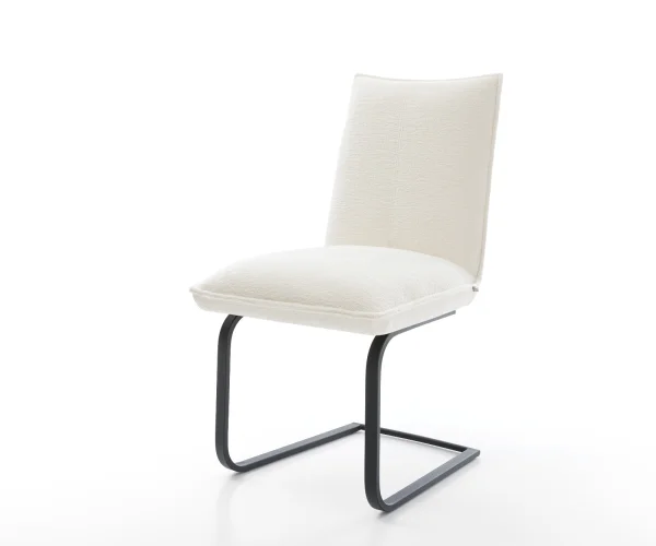 Cantilever Lelio-Flex bouclé doux beige pied cantilever plat noir resorts ensachés