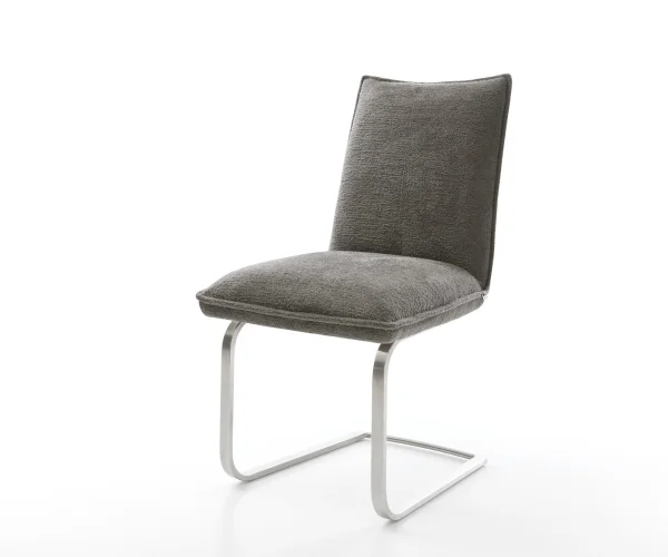 Cantilever Lelio-Flex bouclé doux couleur boue pied cantilever plat acier inoxydable resorts ensachés