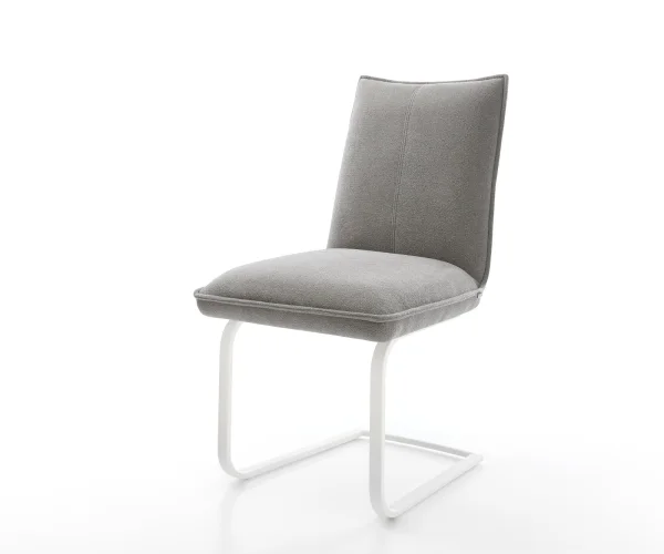 Cantilever Lelio-Flex tissu structuré doux gris pied cantilever plat blanc resorts ensachés