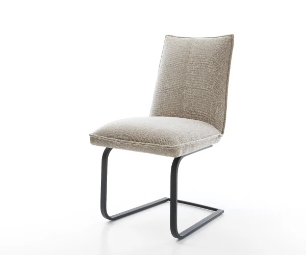 Cantilever Lelio-Flex tissu tissé doux beige pied cantilever plat noir resorts ensachés