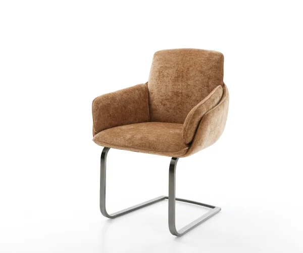 Cantilever Luan-Flex avec accoudoirs chenille rouille pied cantilever plat grafiete