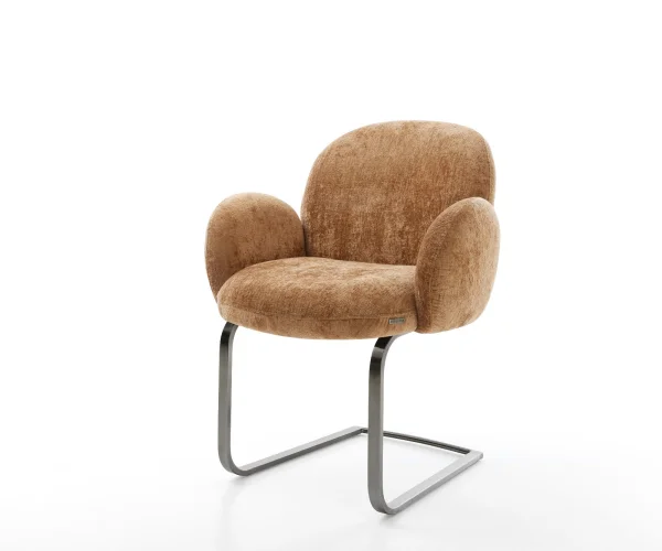 Cantilever Nube-Flex avec accoudoirs chenille rouille pied cantilever plat grafiete ressorts ensachés
