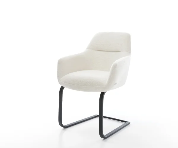 Cantilever Pejo-Flex bouclé doux beige pied cantilever plat noir resorts ensachés